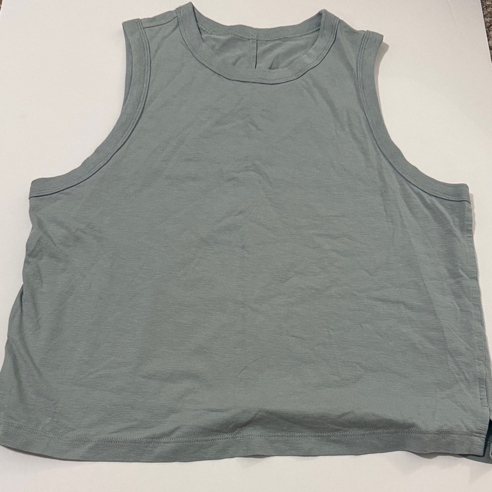 Lululemon Silver Blue Classic Fit Cotton Blend Tank - Size 6